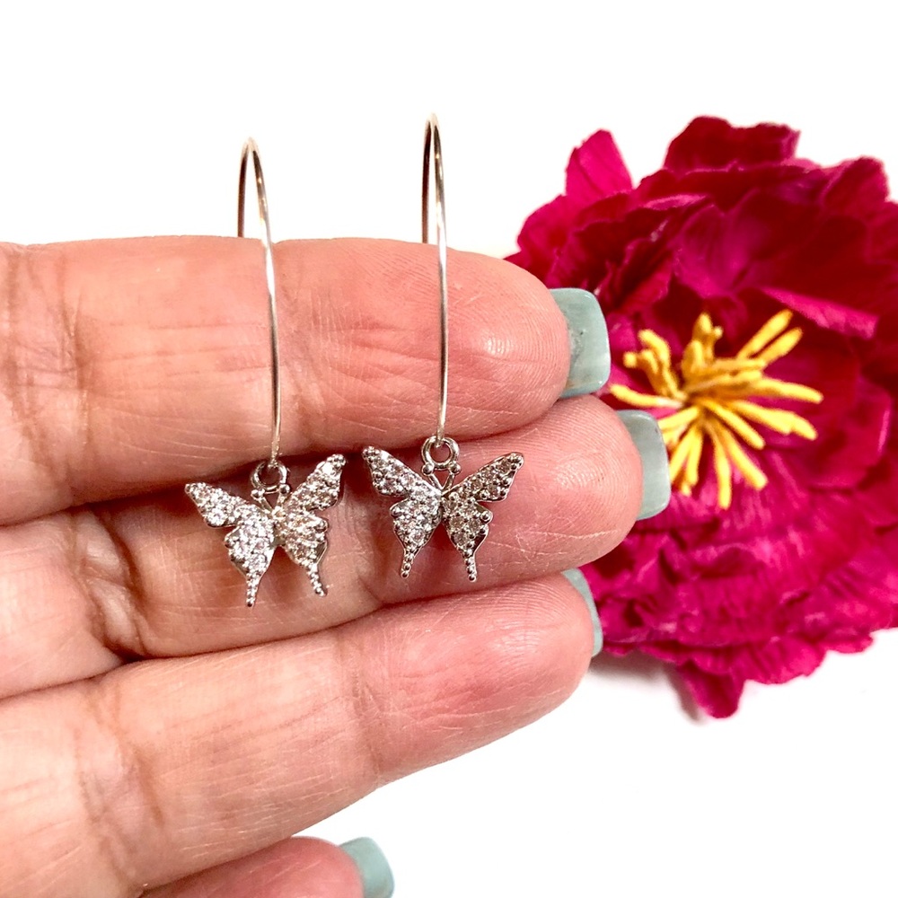 Butterfly Earrings, Hoops, Dragonfly, Insect, Bee